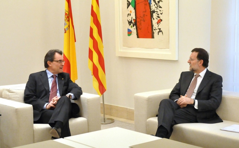 Den katalanske regionalpresidenten Artur Mas och regeringschefen Mariano Rajoy är på kollissionskurs. Foto: La Moncloa