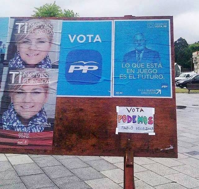 Misnöjespartiet Podemos är en av de största nyheterna i det spanska EU-valet, med fem mandat och nära åtta procent av rösterna. Foto: Podemos
