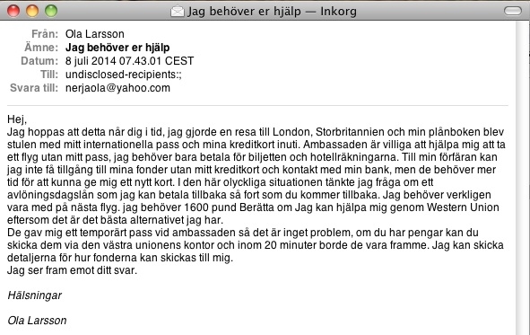 Det påstådda rånoffret ber om en överföring på 1 600 pund.