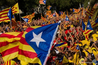 De katalanska nationalisterna vill tillhöra EU, men inte Spanien. Foto: Fotomovimiento