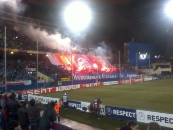 Radikala supportergruppen Frente Atlético förbjuds tillträde till stadion Vicente Calderón. Foto: Adrià García