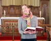 Lena Ottosson från Svenska kyrkan sjöng två vackra visor.
