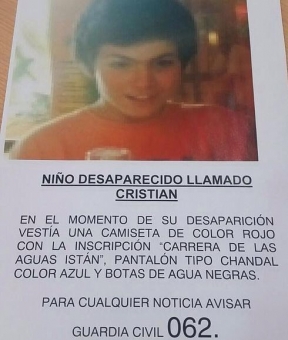 Cristian försvann vid 16-tiden på söndagen 3 maj och hittades på tisdagsmorgonen välbehållen.