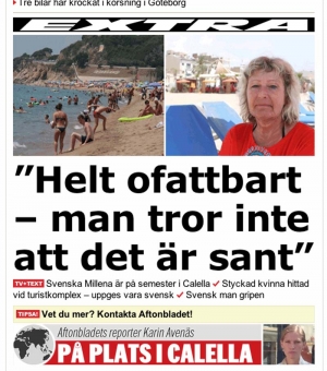 Styckmordet i Katalonien på en förmodad svensk småbarnsmamma toppar nätupplagorna både av Aftonbladet och Expressen.