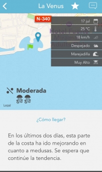 På appen Infomedusa får man information om manetsituationen på de olika stränderna på Costa del Sol.