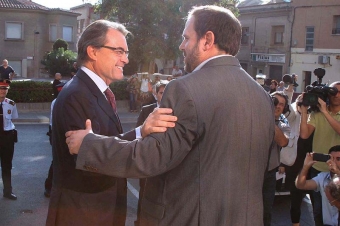 De politiska ytterligheterna Artur Mas och Oriol Junqueras gör gemensam sak för ett självständigt Katalonien.