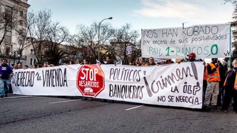 De många vräkningarna har lett till omfattande protester i Spanien de senaste åren.