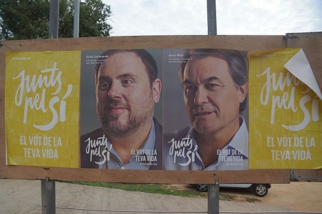Separatistkoalitionen Junts pel Sí fick nio mandat färre än vad  de två partierna CiU och ERC uppnådde vid det förra valet 2012.