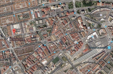 Skottlossningen inträffade inte långt från järnvägsstationen i Málaga. Foto: Google Maps