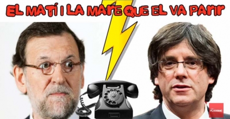 Mariano Rajoy trodde att han talade med nye katalanske regionalpresidenten Carles Puigdemont.