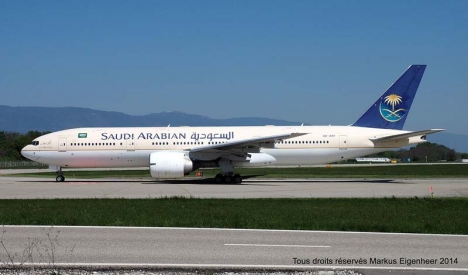 Bombhotet riktades mot ett plan tillhörande Saudi Arabian Airlines.