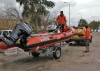 Svenska företaget Marina Marbella skänkte en räddningsbåt som brandmännen kunde bruka. Foto: Proem-Aid