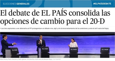 Mariano Rajoy dök inte upp till någon fyrpartidebatt i förra valkampanjen.