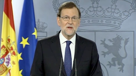 Spaniens regeringschef Mariano Rajoy beklagar i ett tal resultatet i den brittiska folkomröstningen.