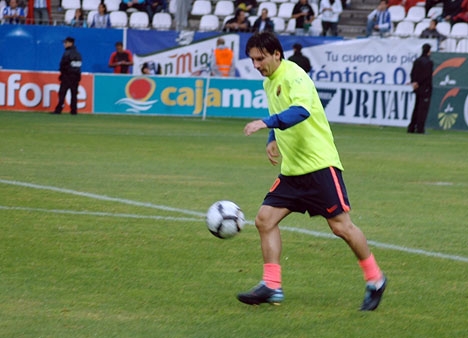 Leo Messi i Rosaledastadion i Málaga 2009.