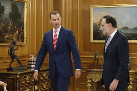 Den här gången nobbade Rajoy ej kungens invit, åtminstone inte i sin helhet. Foto: Casa Real