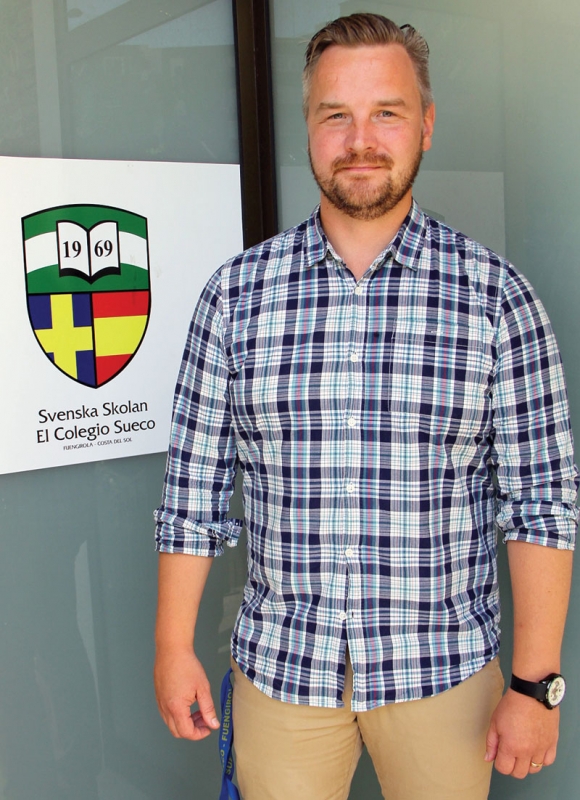 Mattias Kerttu är ny rektor på Svenska skolan i Fuengirola. I höst är skolan full, med 270 elever.