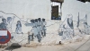 På muren utanför huset målade Marina 2003 sitt ”Nej till Irak-kriget”.