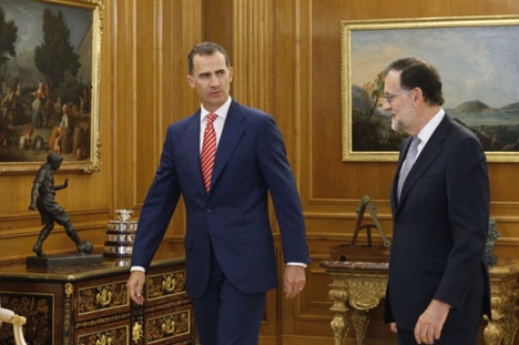 Kung Felipe väntas ge Mariano Rajoy en andra chans att bilda regering. Foto: Casa Real