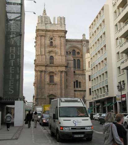 Det ofullbordade klocktornet i katedralen i Málaga.