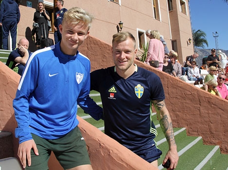 John Guidetti, svensk stjärna i La Liga och ett svenskt löfte i Spanien Daniel Strindholm värvad av Málaga.