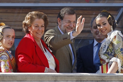 Rita Barberá med Mariano Rajoy under Las Fallas i Valencia. Foto: Partido Popular Comunitat Valenciana
