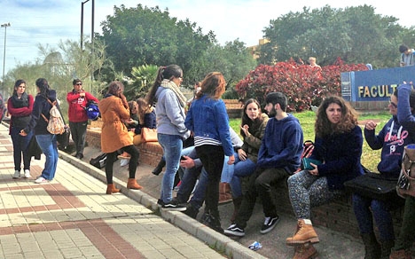 Studenter vid universitetet i Málaga.