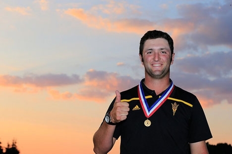 Jon Rahm var på vippen att ta sin andra tourseger i World Golfers Championship, mot världsettan Dustin Johnson. Foto: http://jonrahm.com