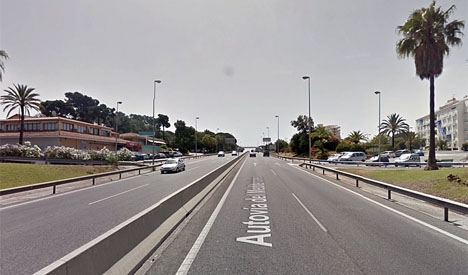 Kustvägen A-7 vid El Rosario (Marbella): Foto: Google Maps