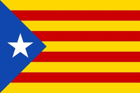 De katalanska separatisterna har redan sin egen flagga, som de exponerar flitigt.