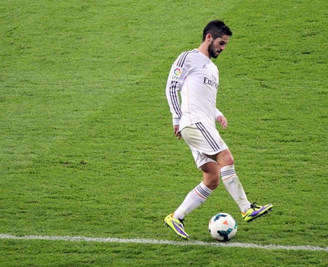 Benalmádena-spelaren Isco gjorde 2-0-målet mot Manchester United. Foto: LauraHale/Wikimedia Commons