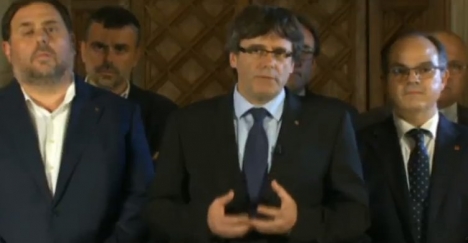 Carles Puigdemont på valnatten. Foto: La Sexta