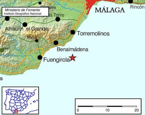 Det var det tredje skalvet vid Costa del Sol på bara några dagar. Foto: Instituto Geográfico Nacional