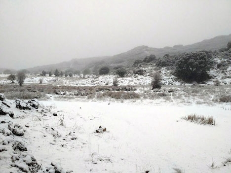Det blev faktiskt en vit jul på trettondagen så lång söderut som i Ronda. Foto: Isa Ortega Gamarro