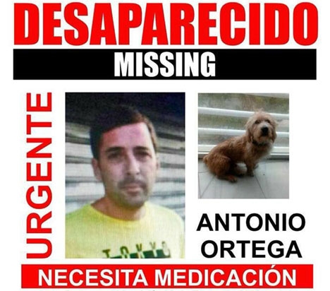 Antonio Ortega försvann med sin hund 22 januari.