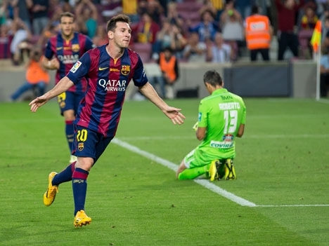 Messi säkrade ligaguldet genom att göra tre av Barcelonas mål mot Deportivo La Coruña. Foto: L.F.Salas/Wikimedia Commons