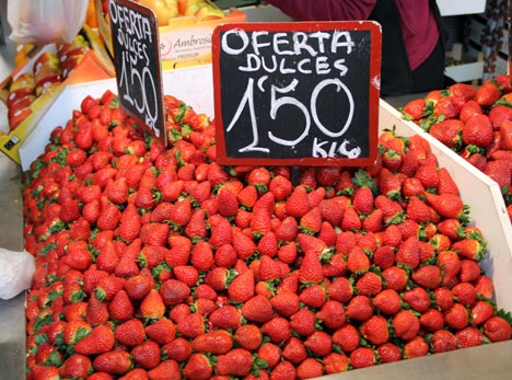 En majoritet av de spanska jordgubbarna kommer från Huelvaprovinsen.