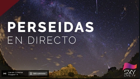 Spanska observatorier direktsänder inatt stjärnfallet via Internet.