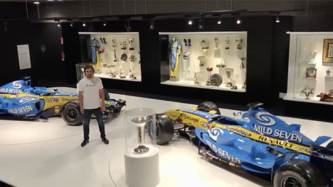 I en video tar Fernando Alonso farväl av F1-cirkusen, även om han kommer att tävla med McLaren-Renault säsongen ut. Foto: https://mobile.twitter.com/alo_oficial