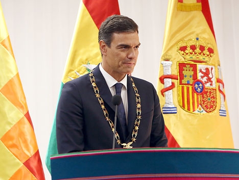 Spaniens regeringschef Pedro Sánchez framträder 5 september i Enköping, för att stödja socialdemokraternas valkampanj.