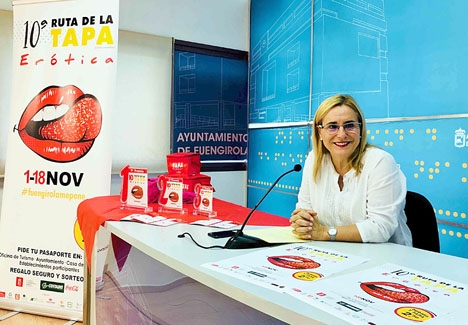 Borgmästaren Ana Mula vid presentationen av årets erotiska tapasfestival. Foto: Ayto de Fuengirola