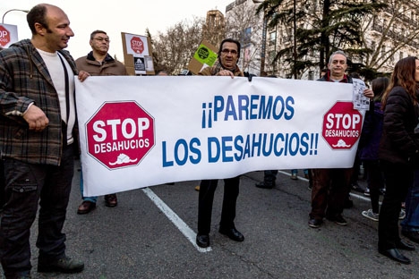 Plattformen PAH kämpar sedan krisen startade i Spanien mot vräkningen av utsatta människor. Foto: Barcex/Wikimedia Commons