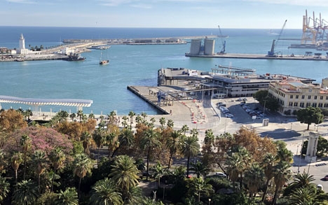 Olyckan inträffade intill hamnen i Málaga.