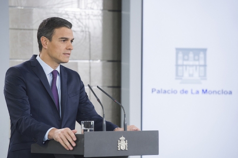 Pedro Sánchez höll 15 februari en presskonferens där han annonserade att det blir nyval till parlamentet 28 april.