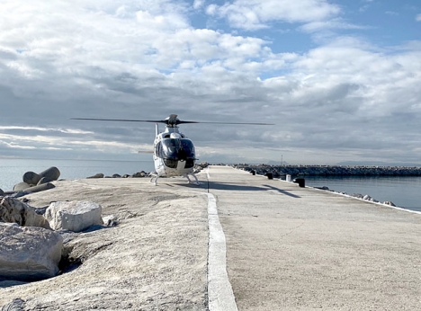 Heliair har fått ett unikt tillstånd att bruka plattan vid lyxhamnen Puerto Banús, i Marbella. Foto: Privat