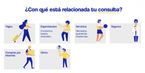 Konsumentverkets hjälpsida med anledning av coronakrisen är tyvärr endast på spanska.