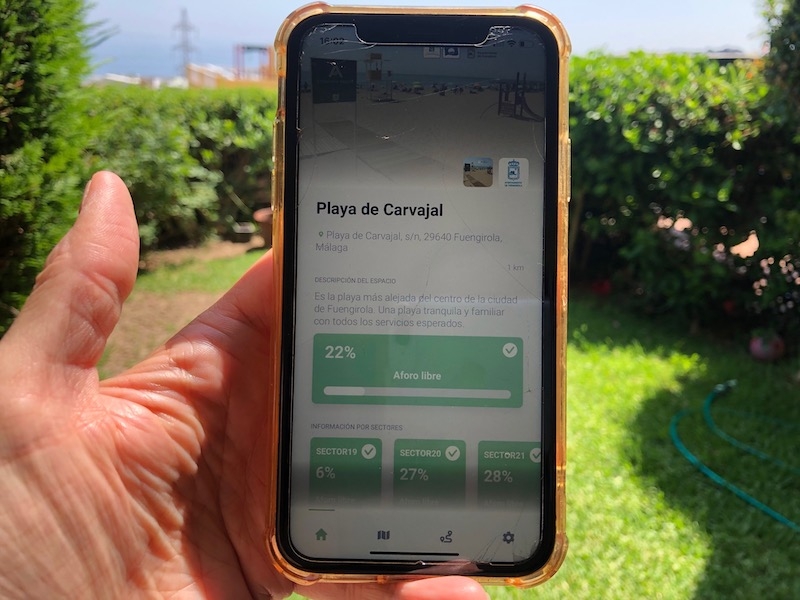 Appen Social Guardian underlättar för Fuengirolabor och turister med information om beläggningen i realtid.