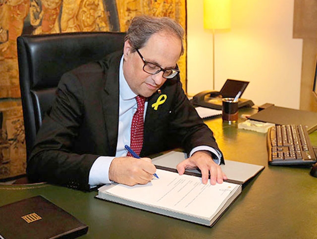 Quim Torra uppger att hela hösten står på spel, de närmaste tre veckorna. Foto: Generalitat de Catalunya/Wikimedia Commons