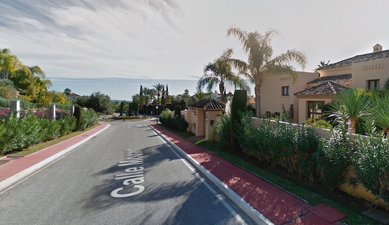 Calle Mozart i Sierra Blanca, Marbella, är Spaniens dyraste gata enligt bostadsportalen Idealista. Foto: Google maps