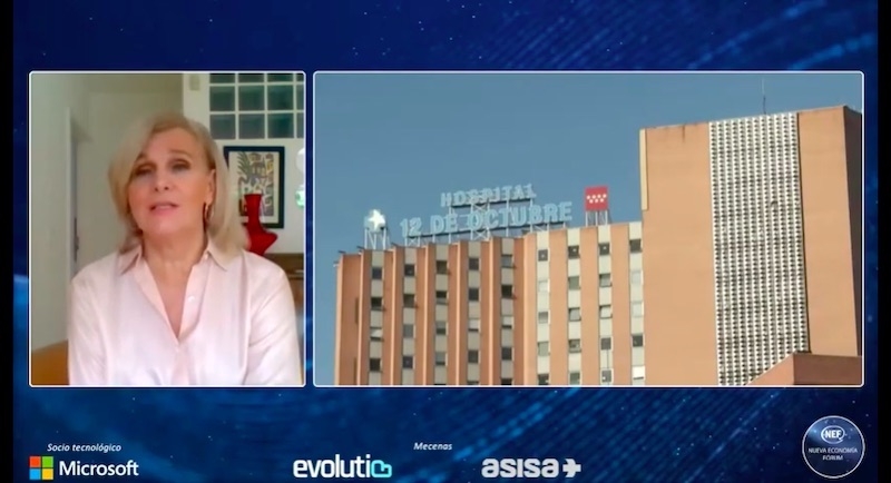 WHO:s folkhälsochef María Neira, har deltagit i en videokonferens där hon uttalade sig om situationen i Spanien som förbryllar de internationella experterna. Foto: www.nuevaeconomiaforum.org